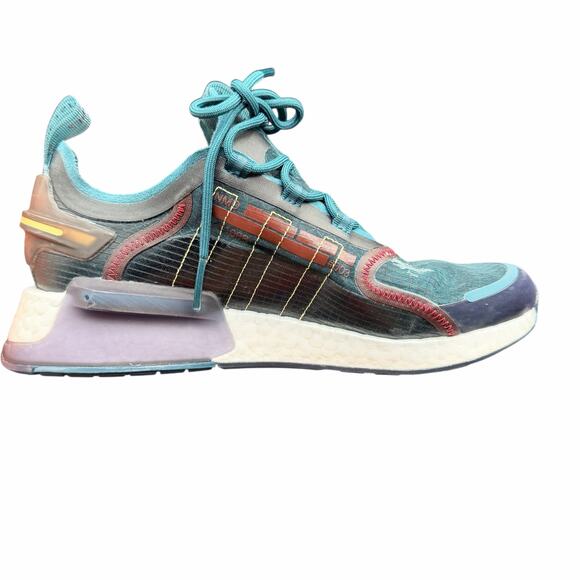 Adidas NMD_R1 V3 Women’s 8.5 Teal Multicolor Boost Running Sneakers - Picture 11 of 13